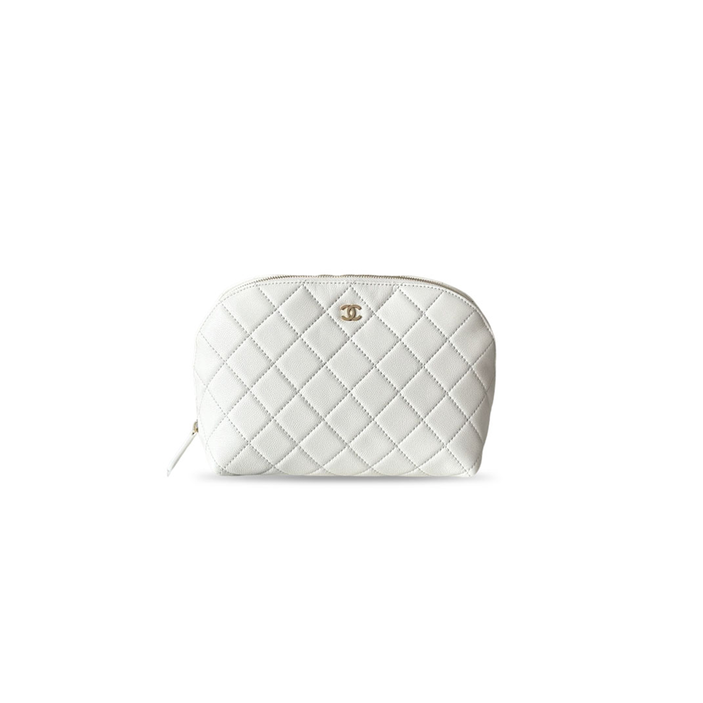 CHANEL CAVIAR QUILTED MEDIUM CURVY POUCH COSMETIC CASE (19*13*10cm) 
